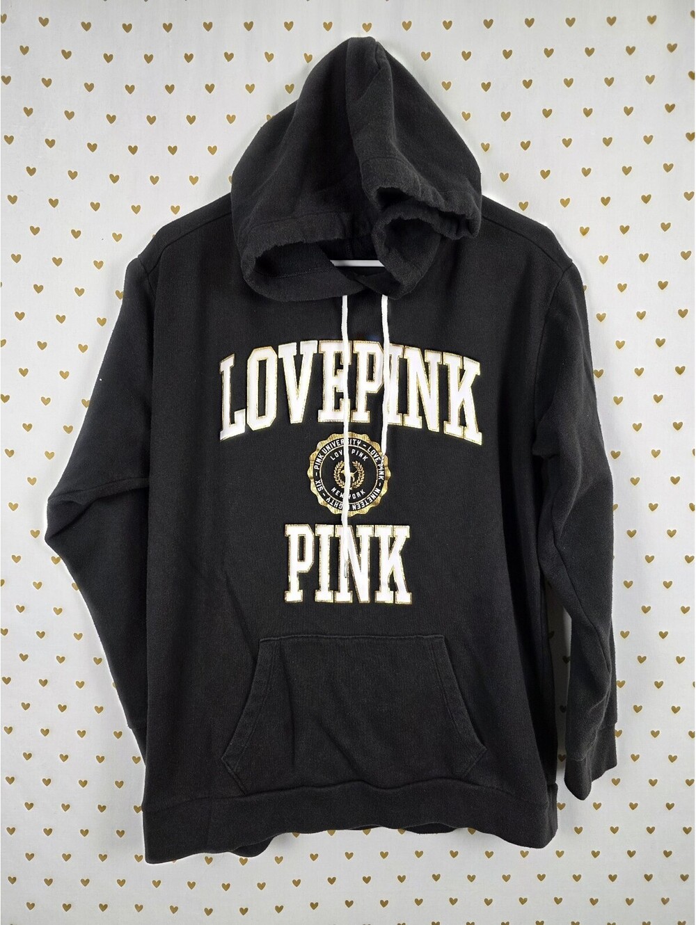 Victorias Secret Pink Love Pullover Oversized Hoodie Sweater Medium